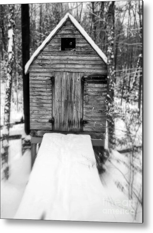 Cabin Metal Print featuring the photograph Creepy Cabin in the Woods by Edward Fielding