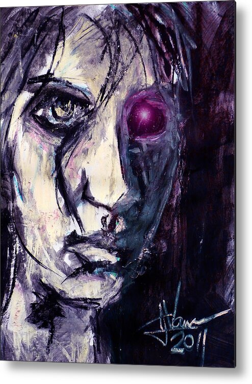  Metal Print featuring the painting Cyborg by Jim Vance