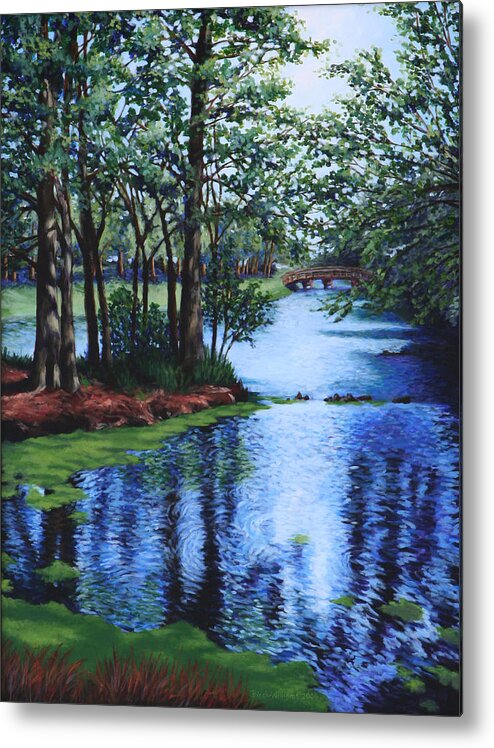 Landscape Metal Print featuring the painting Dancing Waters by Penny Birch-Williams