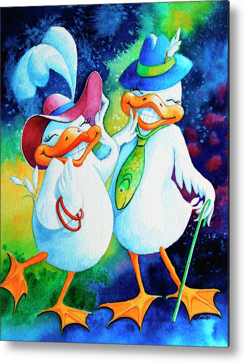 Easter Metal Print featuring the painting Dapper Duckies by Hanne Lore Koehler