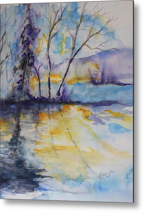 Winter Metal Print featuring the painting Dawn by Melanie Stanton