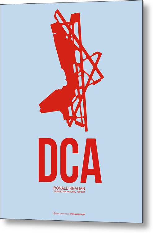 Washington Metal Print featuring the digital art DCA Washington Airport Poster 2 by Naxart Studio