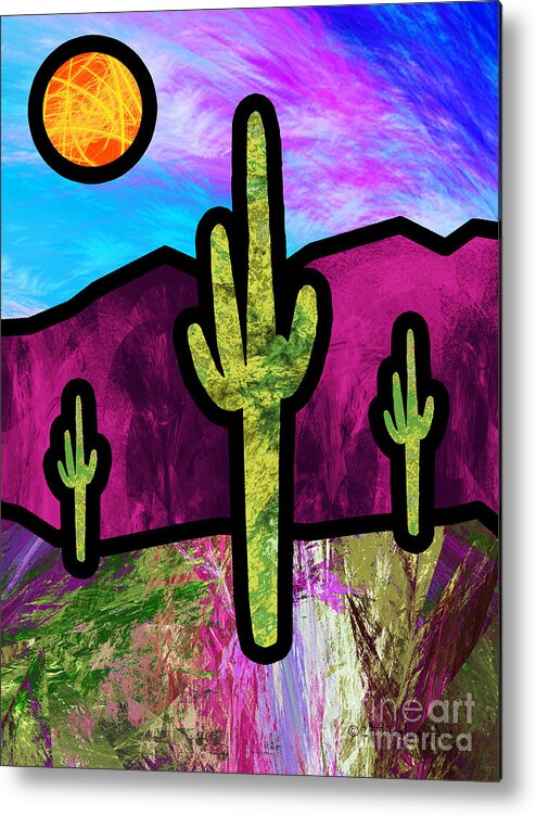 Desert Stained Glass Metal Print featuring the painting Desert Stained Glass by Two Hivelys