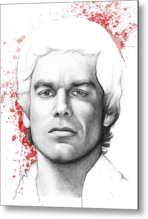 Dexter Metal Print featuring the drawing Dexter Morgan by Olga Shvartsur