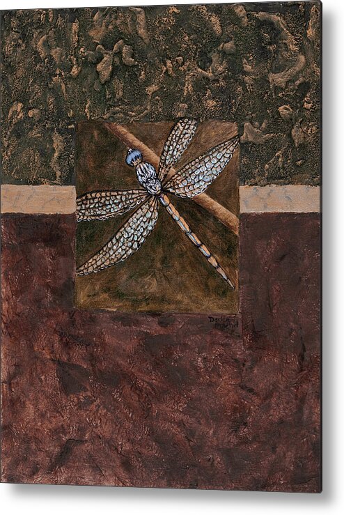 Dragonfly Metal Print featuring the painting Dragonfly by Darice Machel McGuire