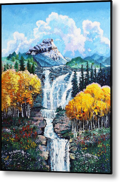 Mountains Metal Print featuring the painting Dreaming of Colorado by John Lautermilch