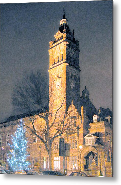 East Ham Town Hall Metal Print featuring the digital art East Ham Town Hall by Helene U Taylor