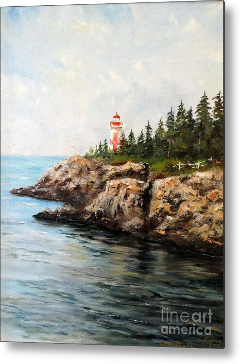 East Quoddy Head Light Metal Print featuring the painting East Quoddy Head Light by Lee Piper