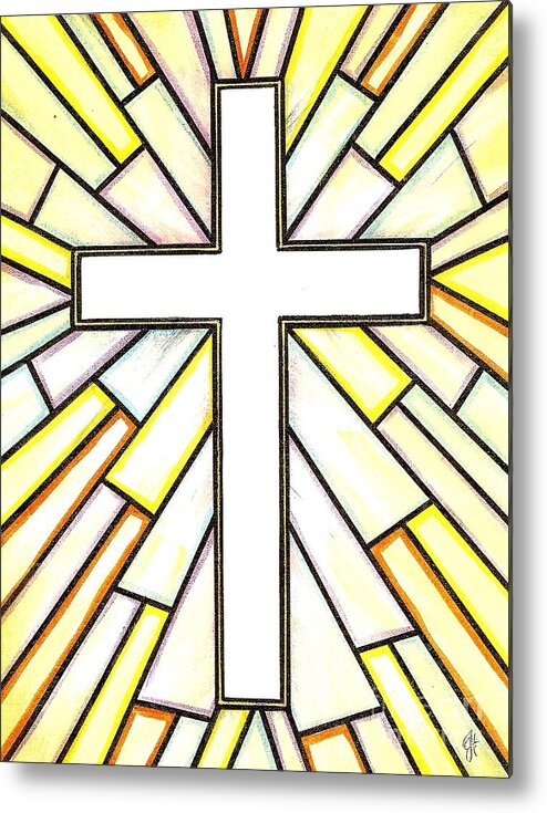 Cross Metal Print featuring the painting Easter Cross 3 by Jim Harris