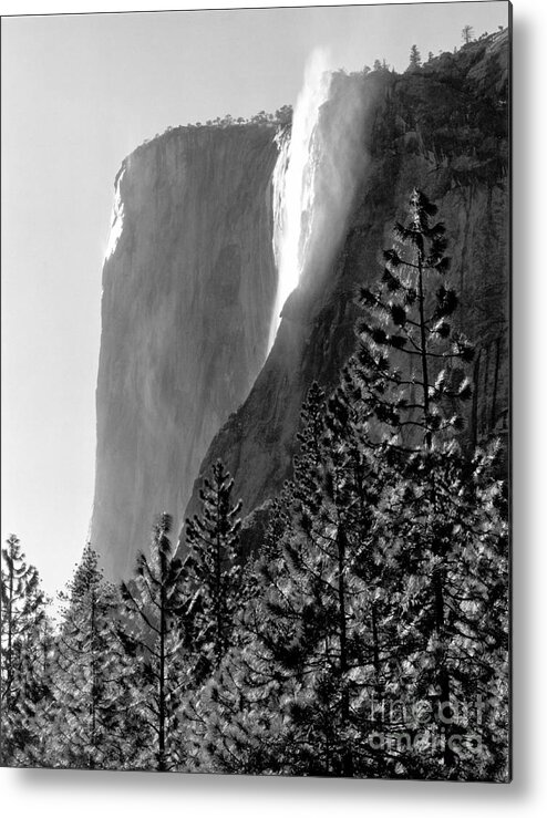 Waterfall Metal Print featuring the photograph El Capitan Fall ND by Ansel Adams