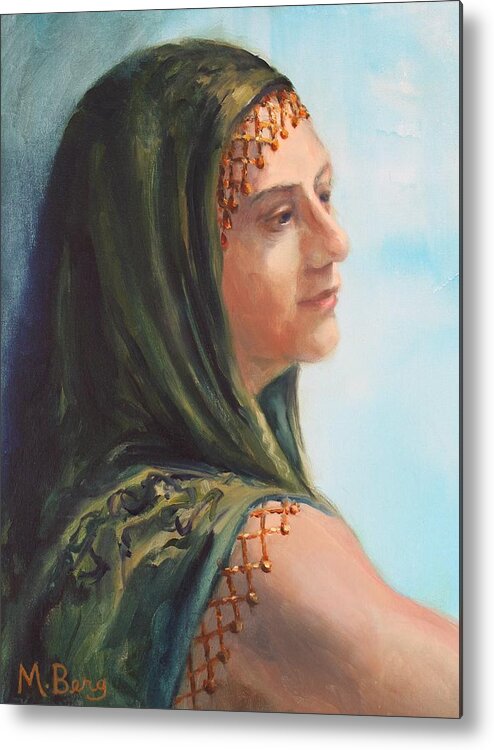 Portrait Metal Print featuring the painting Elnora by Marian Berg