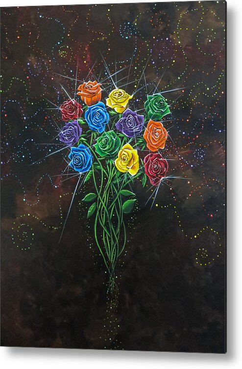 Roses Metal Print featuring the painting Enchanted by Joel Tesch
