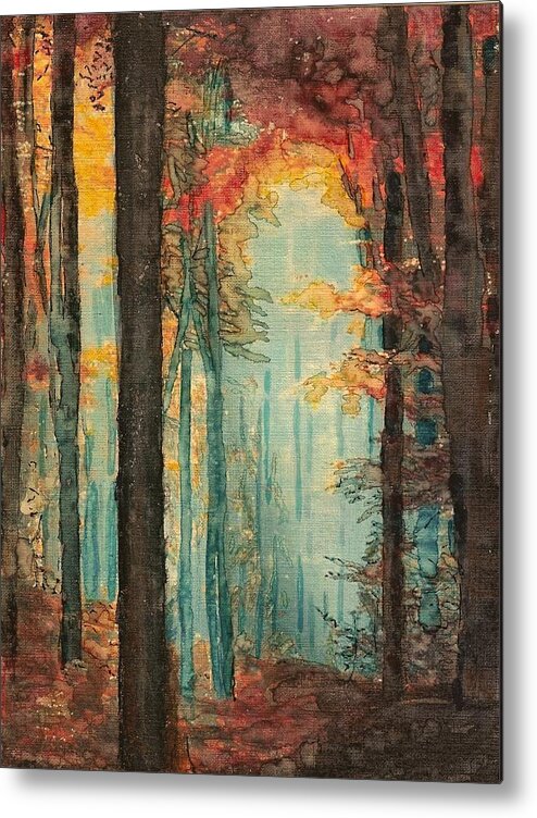 Forest Metal Print featuring the painting Enchanting Forest by Cara Frafjord