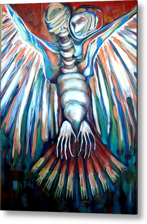 Winged Creature Metal Print featuring the painting Extinct Species VII by Irena Mohr
