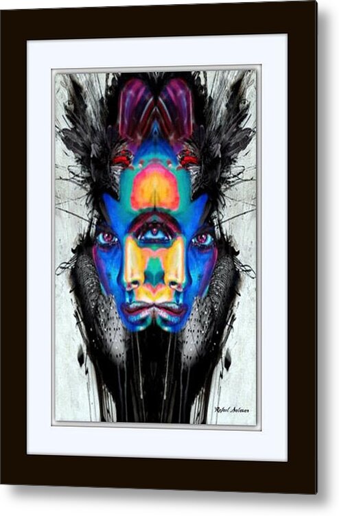 Conceptual Metal Print featuring the painting Facial Expressions by Rafael Salazar