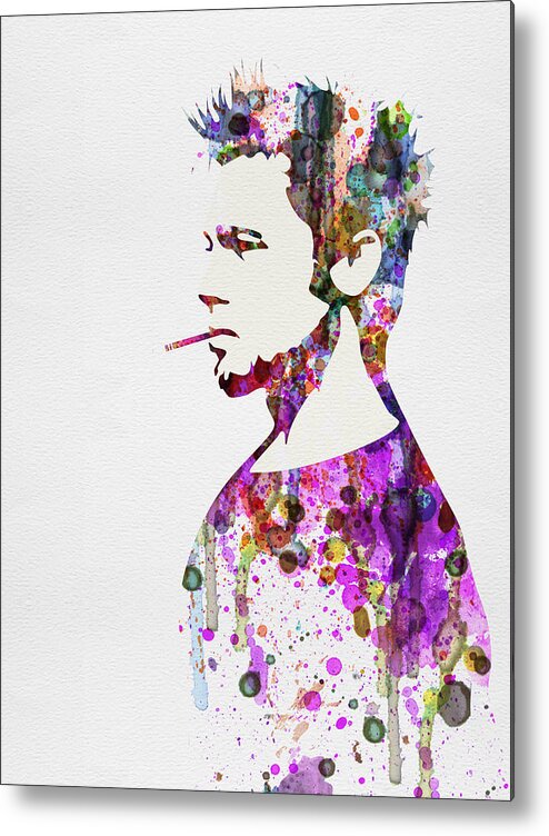  Metal Print featuring the painting Fight Club Watercolor by Naxart Studio