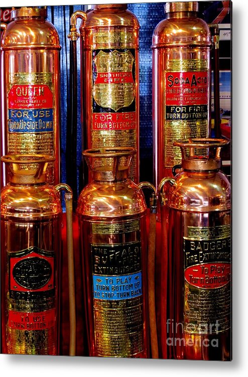 Fire Extinguisher Metal Print featuring the photograph Fire Extinguishers 2 by Tim Townsend
