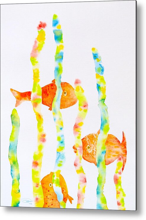 Fish Metal Print featuring the painting Fish Fun by Michele Myers
