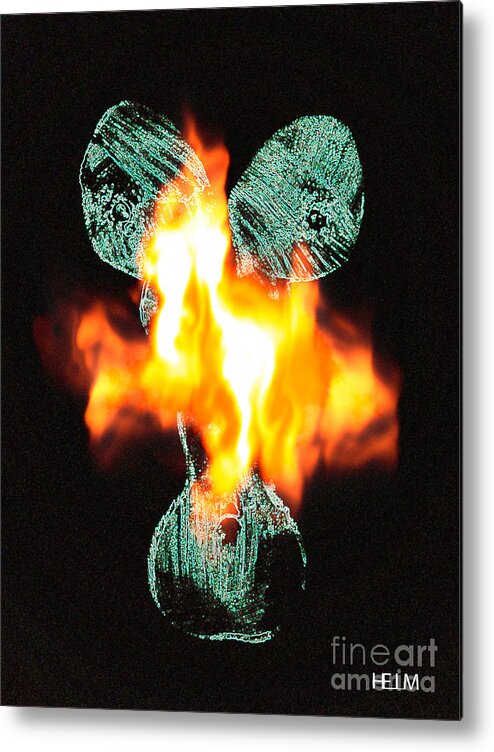  Lovers Paintings Metal Print featuring the painting Flaming personality by Mayhem Mediums