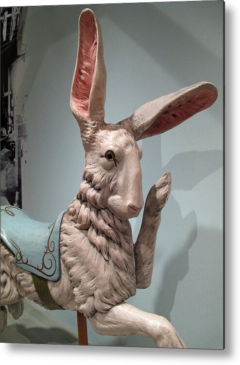 Carousel Art Metal Print featuring the photograph Flirting Rabbit at Heritage Museum by Barbara McDevitt