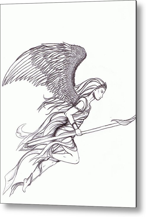 Doodle drawing of flying angel poetic muse Vector Image