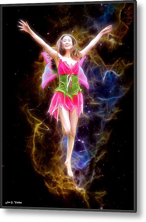 Fairy Metal Print featuring the painting Frolicking Fairy by Jon Volden