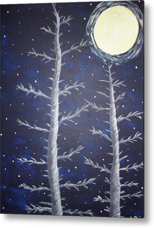 Moon Metal Print featuring the painting Full Moon Strength by Angie Butler