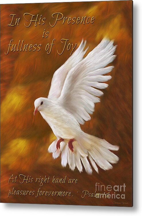 Dove Artwork Metal Print featuring the painting Fullness Of Joy by Constance Woods