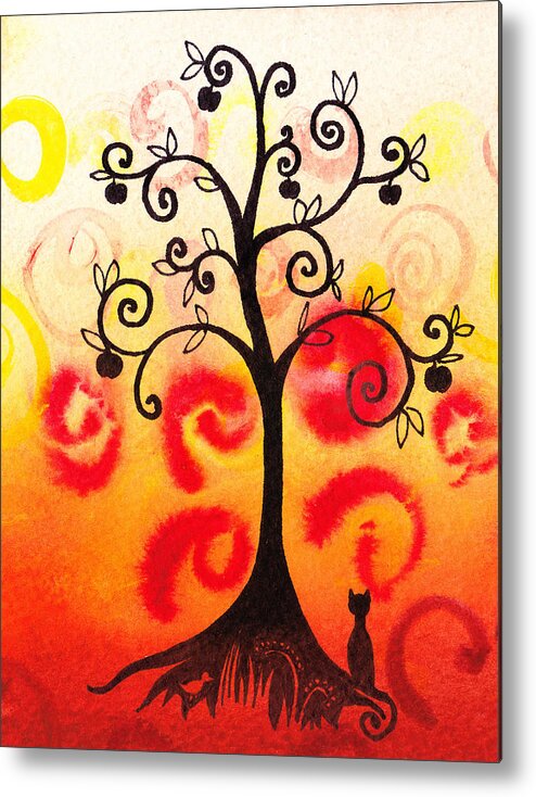 Tree Metal Print featuring the painting Fun Tree Of Life Impression IV by Irina Sztukowski