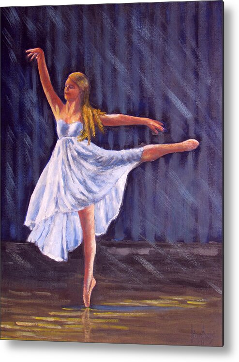 Ballet Metal Print featuring the painting Girl Ballet Dancing by Kevin Hughes