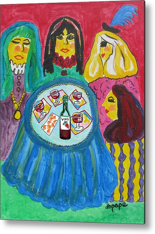 Girlfriends Metal Print featuring the painting Girls Night Out by Diane Pape