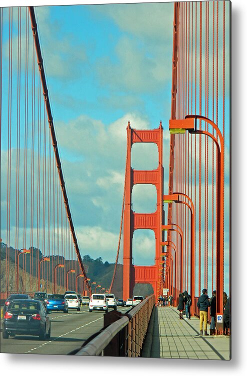 Golden Gate Bridge Metal Print featuring the photograph Golden Gate Walkway by Emmy Marie Vickers