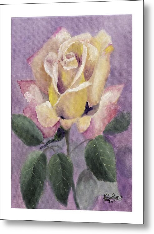 Flower Metal Print featuring the painting Golden Glory by Nancy Edwards