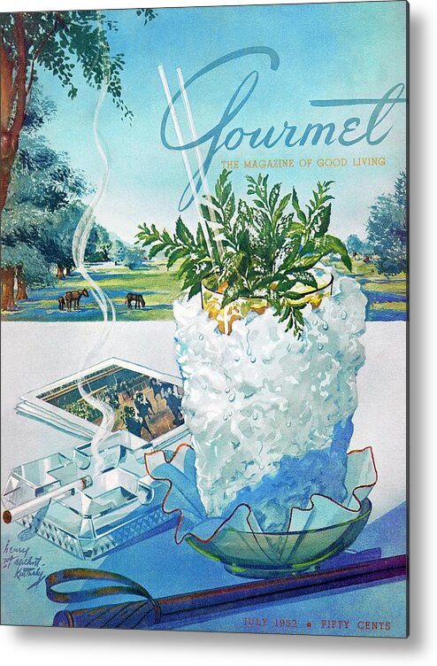 Food Metal Print featuring the photograph Gourmet Cover Illustration Of Mint Julep Packed by Henry Stahlhut