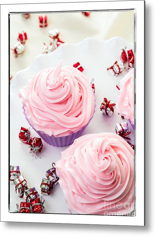 Card Metal Print featuring the photograph Happy Birthday Cupcakes by Edward Fielding