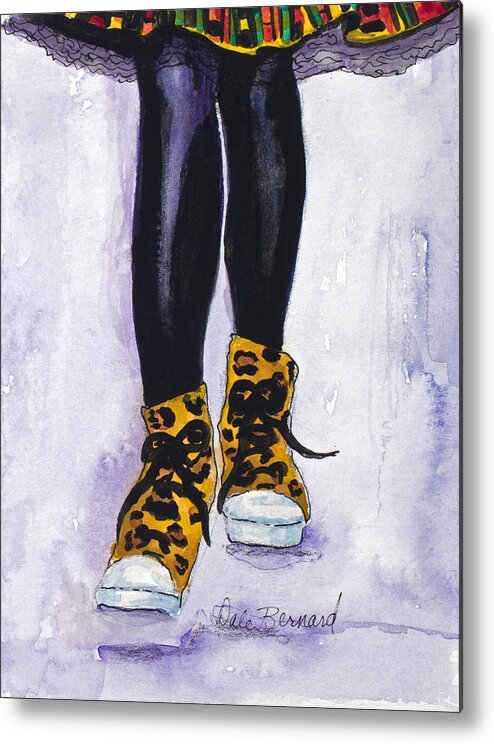 Leopard Shoes Metal Print featuring the painting Happy Feet No. 2 by Dale Bernard