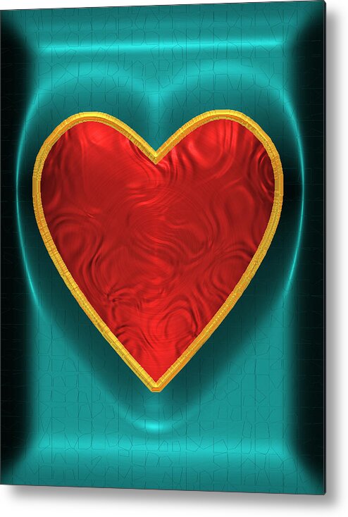 Heart Metal Print featuring the digital art Heart-held 2 by Wendy J St Christopher