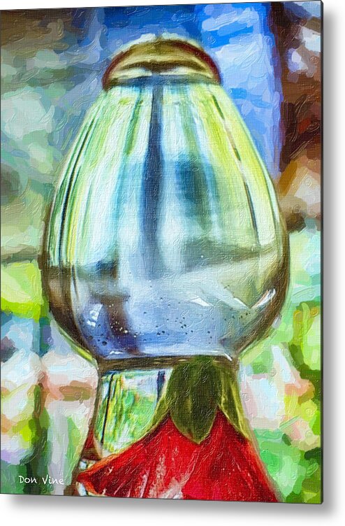 Flowers Metal Print featuring the photograph Hibiscus in Glass dp by Don Vine