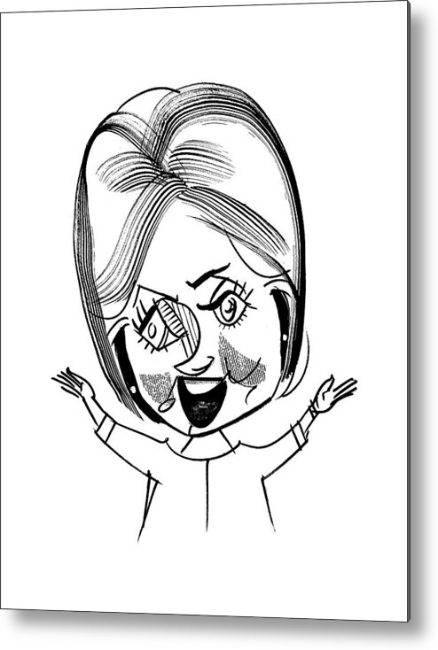 Hillary The Choice 2016 Metal Print featuring the drawing Hillary Clinton by Tom Bachtell