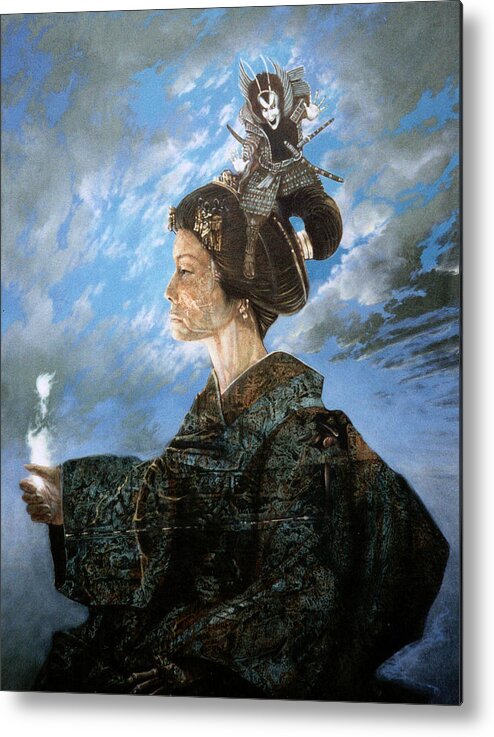 Sky Metal Print featuring the painting Hiroshima - Samurai of the Heart by William Stoneham