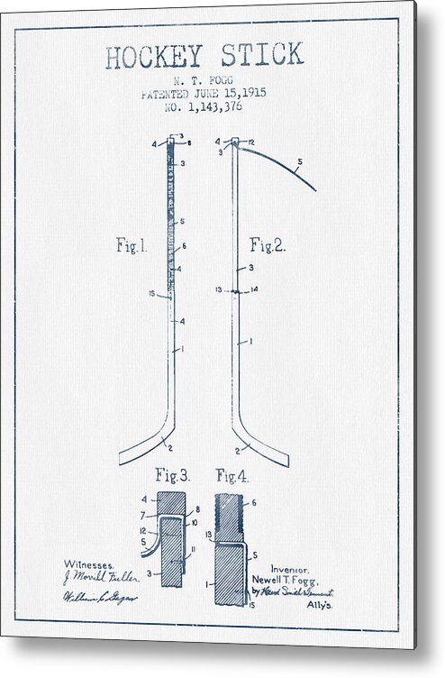 Hockey Stick Patent Drawing From 1901 Digital Art by Aged Pixel - Pixels  Merch