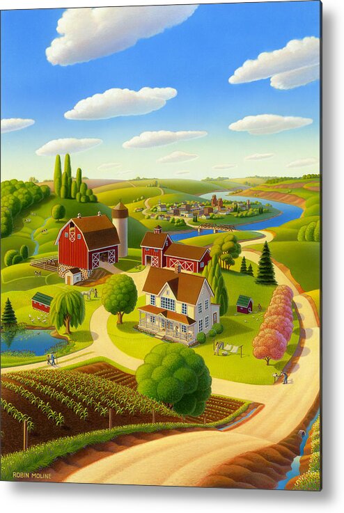 Farm Scene Metal Print featuring the painting Home to Harmony by Robin Moline
