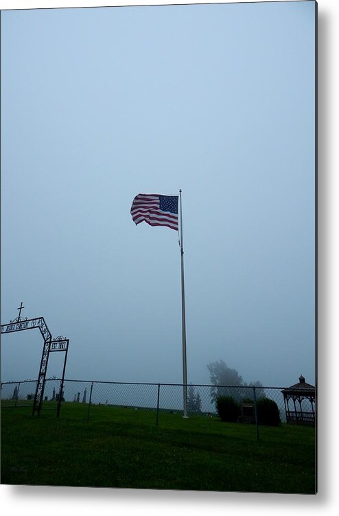 American Flag Metal Print featuring the photograph Honoring by Wild Thing