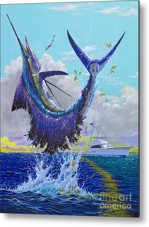 Sailfish Metal Print featuring the painting Hooked Up Off004 by Carey Chen