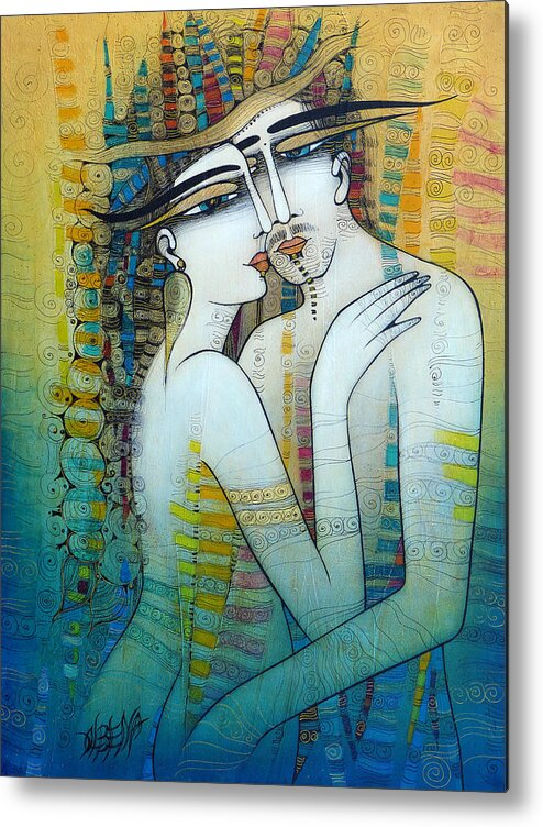 Albena Metal Print featuring the painting Hug Me by Albena Vatcheva