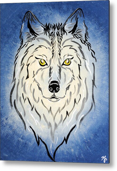 Wolf Metal Print featuring the painting Hungry like the wolf by Meganne Peck