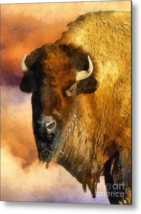Buffalo Metal Print featuring the painting Icon of the Plains by RC DeWinter