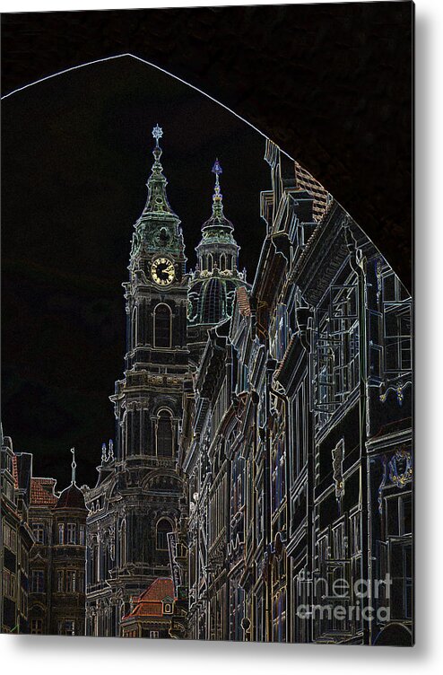 Prague Metal Print featuring the photograph Imagining Day as Night by Ann Horn