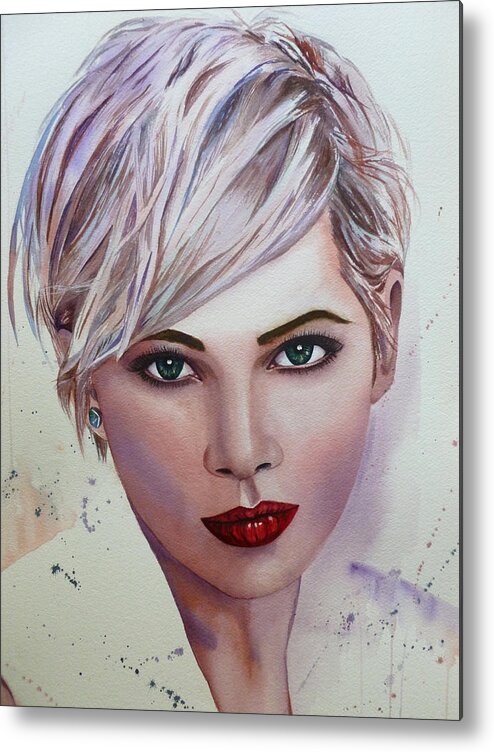 Portrait Of A Woman Metal Print featuring the painting In Her Eyes by Michal Madison