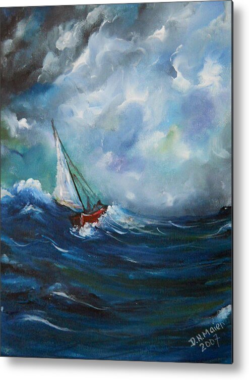 Storm Metal Print featuring the painting In the Storm by Dorothy Maier